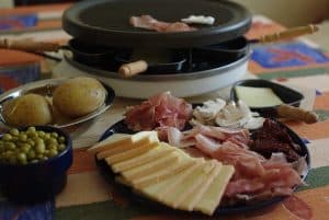 raclette en preparation