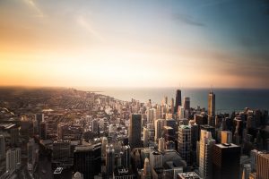 Magnifique coucher de soleil sur Chicago